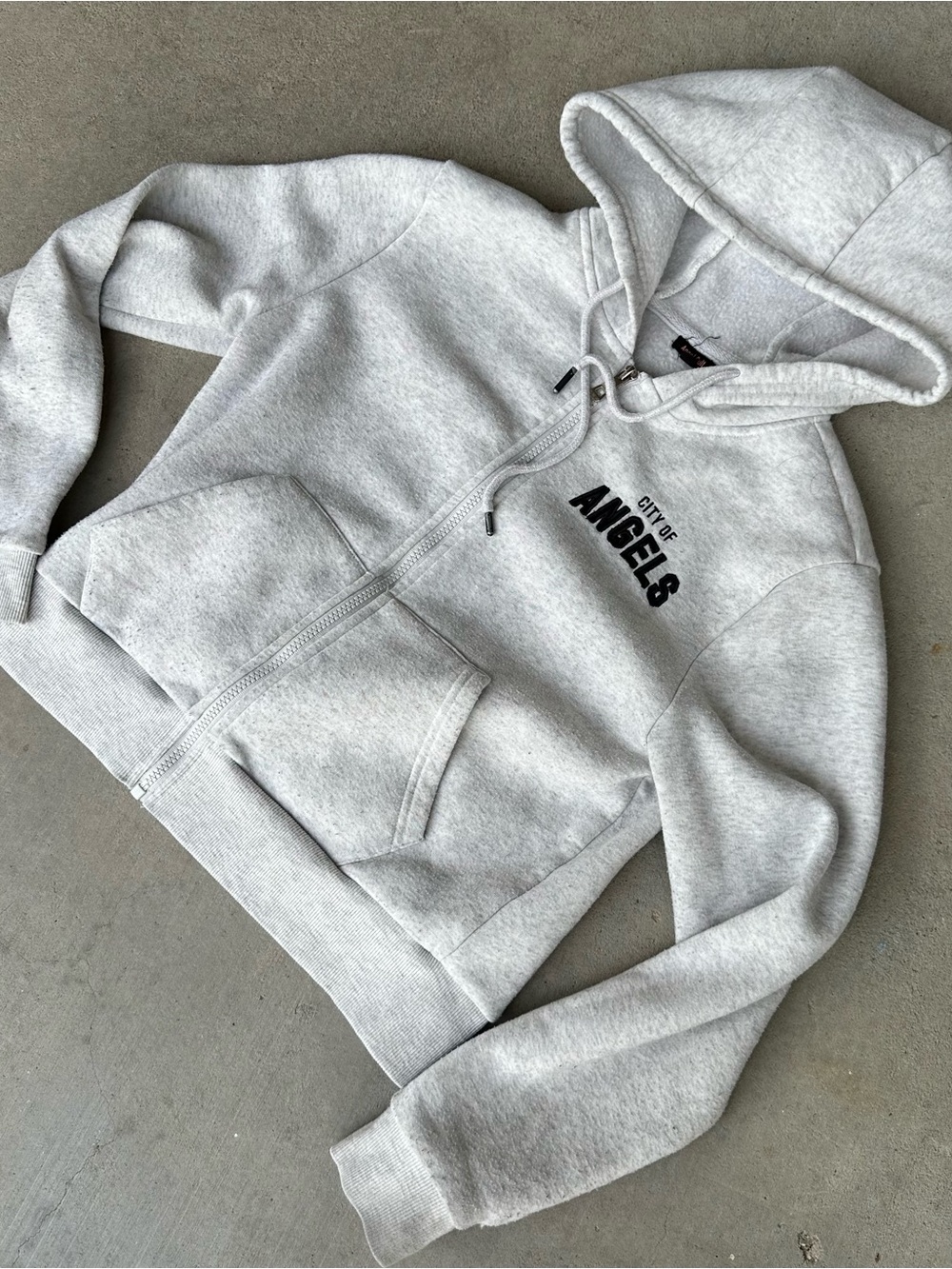 City of Angels Light Gray Zip Hoodie for Women Size XS
